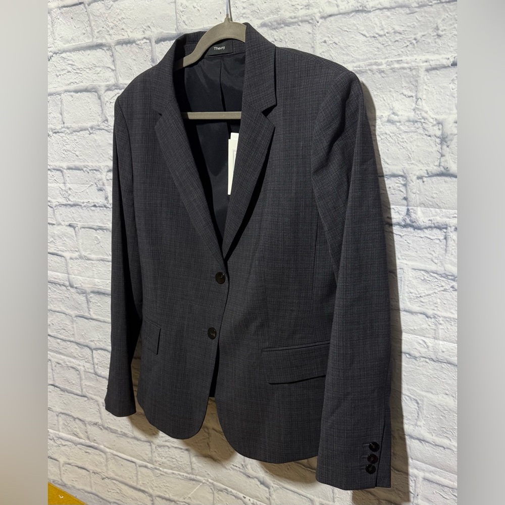 Theory Carissa Women’s Navy Blazer Suit Jacket, Size 12 - Picture 3 of 10